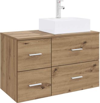 vidaXL Juego De Muebles De Ba&ntilde;o 2 Uds. Roble Artisan Vidaxl