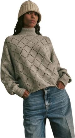 Semicouture Truien & Vesten, Dames, Grijs, M, Kasjmier, Maglia In Misto Cashmere A Dolcevita