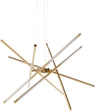 Beliani LED Pendant Lamp PALUN with Dimmer Metal Gold