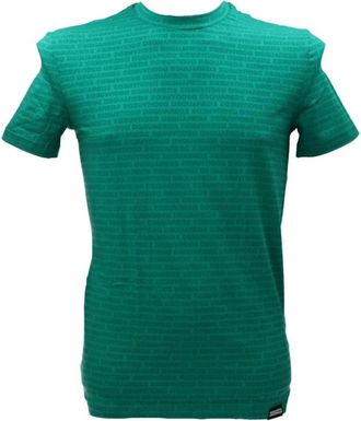 Dsquared2 Tops, Heren, Groen, XL, Katoen, Essentiële Ronde Hals T-Shirt