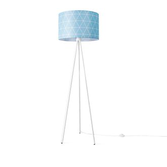 Paco Home Paco Home - Luminaria De Pie Sal&oacute;n Dormitorio E27 Escandinava Rosa Gris Azul Decoraci&oacute;n Azul (&oslash;455cm), L&aacute;mpara De Pie - Blanco