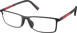 Prada Demo Rectangular Mens Eyeglasses PS 53QV 1BO1O1 55