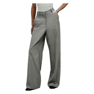 Erika Cavallini Semi Couture Wide Trousers, female, Gray, Size: XS Spencer Trousers