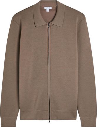 Sunspel Merino Wool Jacket - Sand - XL