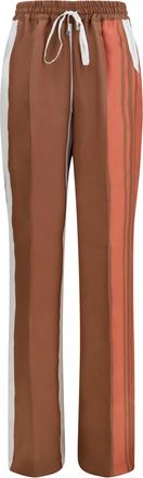 Kiton Womens Pants Striped Silk Dusty Rose Trousers