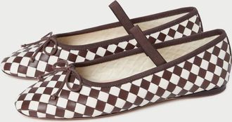 Loeffler Randall Womens Leonie Soft Ballet Flat In Chocolate/cream