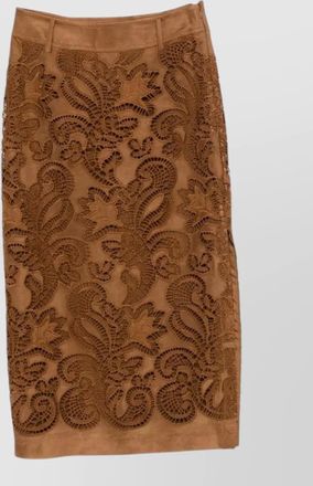 Ermanno Scervino high waisted embroidered midi skirt belt