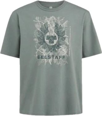 Belstaff Map T-Shirt - Heren - T-shirts - Groen - M - Katoen - Tops