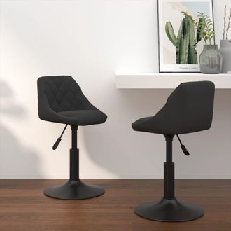vidaXL Sillas De Comedor Giratorias 2 Uds Terciopelo Negro Vidaxl