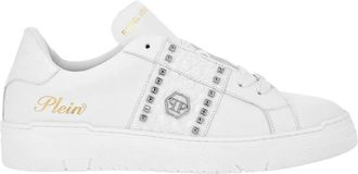 Philipp Plein Schoenen, unisex, Wit, 36 EU, Leer, Low Top Sneakers Rebel Studs
