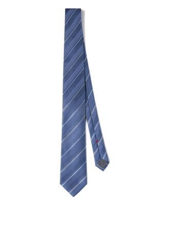 Brunello Cucinelli striped silk tie - Blue