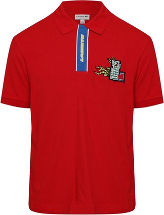 Lacoste Mens Lacoste Regular-Fit Polo Shirt in Red
