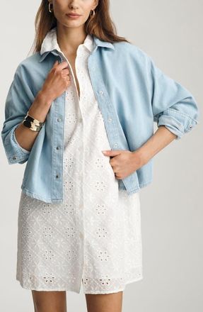 Mavi Carlia Bleached Denim Shirt in Bleached Linen Denim at Nordstrom, Size Medium