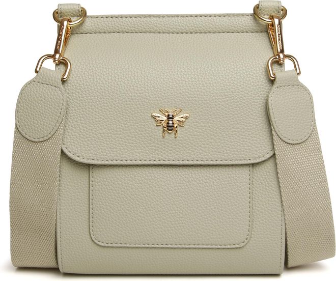 Vegan Leather Pastel Crossbody Bag Bee (Pistachio)