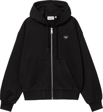 Carhartt Work in Progress Hooded Heart II Hartt Jacket - Dames - Vesten met rits - Zwart - L - Katoen - Hoodies & sweatvesten