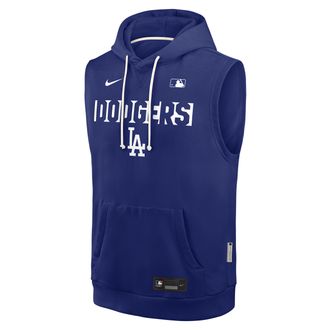 Nike Los Angeles Dodgers Authentic Collection Standard Issue Nike Mens Dri-FIT MLB Sleeveless Pullover Hoodie in Blue | 03B447XLD-4T2