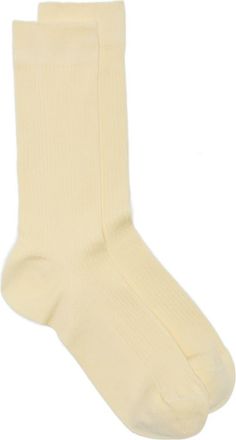 Nordstrom Casual Rib Crew Socks in Yellow Pale at Nordstrom, Size Regular