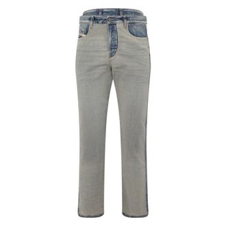 Diesel Straight Jeans, male, Gray, Size: W30 Straight Jeans