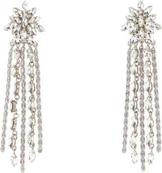 Alessandra Rich Embellished Metal Earrings - Dames - Oorbellen - Grijs - ONE Size - Accessoires