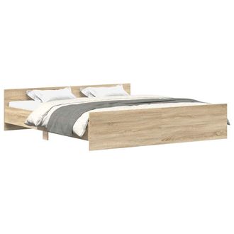 vidaXL Estructura De Cama Con Cabecero Piecero Roble Sonoma 180x200 Cm Vidaxl
