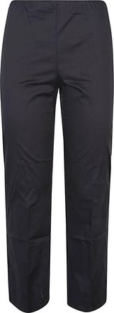Liviana Conti Black Cotton Blend Cropped Flared Trousers