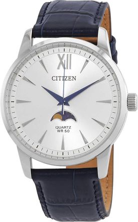 Citizen Quartz Silver Dial Blue Leather Mens Watch AK5000-03A