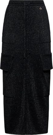 Silvian Heach Lange rok met cargozakken - Dames - Maxi Rokken - Zwart - XS - Wol - Rokken