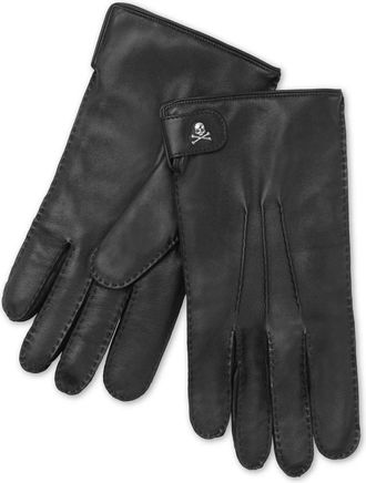 Philipp Plein Nappa Mid-Gloves Skull & Bones - Heren - Handschoenen - Zwart - 9 IN - Leer - Accessoires