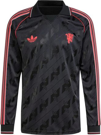 adidas Mens Ls Jsy Football Shirt in Black - Size X-Small