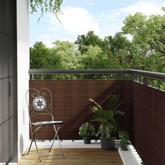 Berkfield Home Balcony Screen Brown & Black 600x80 cm Poly Rattan