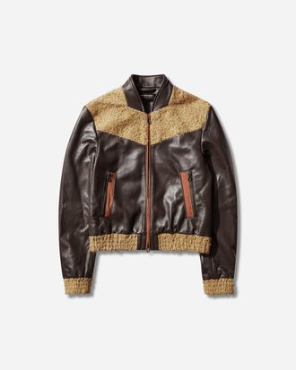 Kiko Kostadinov Women s Konrad Leather Jacket Black Coffee