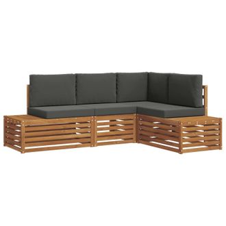 vidaXL Conjunto De Sof&aacute;s De Exterior 4 Pieza Natural Y Antracita Vidaxl