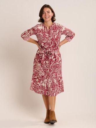 Brakeburn Alise Midi Shirt Dress in Burgundy at Nordstrom, Size 12