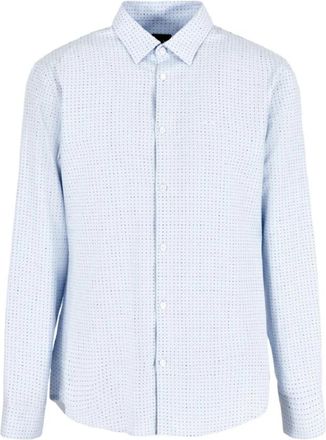 A|X Armani Exchange Regular fit katoenen overhemd - Heren - Zakelijke Overhemden - Blauw - M - Katoen - Overhemden