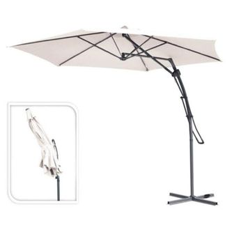 Ambiance Parasol Banana 380 Cm Automatico Beige, Parasol Banana 3,8 Metros Beigeparasol Lateral Autom&aacute;tico Con Un Di&aacute;metro De Pantalla De 3,8 M Y Una Altura De
