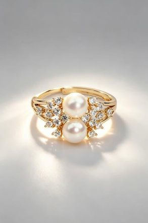 Classicharms Celeste Pearl Halo Ring in Gold at Nordstrom