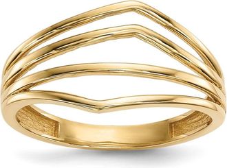 Diamond2Deal 14k Yellow Gold Polished 4-Bar Ring
