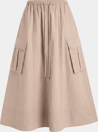 Toccin Elodie Drawstring Cargo Midi Skirt