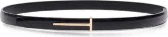 Tom Ford Spazzolato Leren Riem - Dames - Riemen - Zwart - 80 CM - Leer - Accessoires