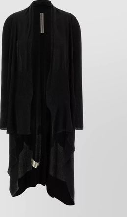 Rick Owens long sheer ribbed knit wrap cardigan