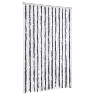 vidaXL Vidaxl - Cortina Mosquitera Chenilla Gris Y Blanco 118x220 Cm