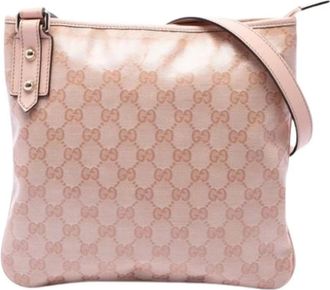 Gucci Pre-owned Canvas Crossbody Bag - Dames - Pre-owned - Roze - Maat: ONE Size Leer