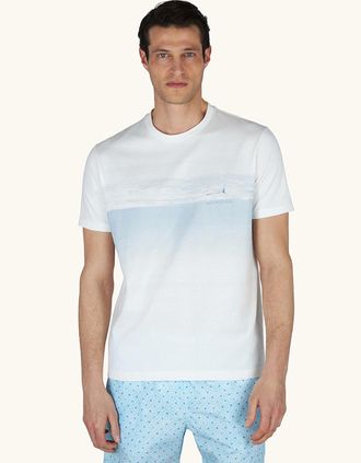 Paul & Shark Mens Paul & Shark Lightweight Cotton Jersey T-Shirt with Graphic - White - Size: 38