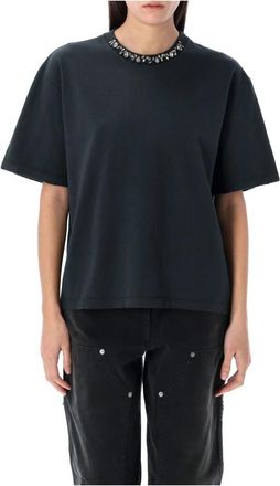 Golden Goose Crystals T-shirt - Dames - T-shirts - Zwart - S - Katoen - Tops