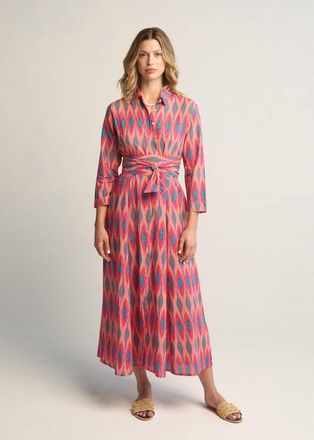 Guadalupe Design Luciana Ikat Dress In Fuchsia