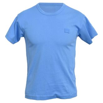 Acne Studios Logo-Patch T-Shirt in Blue Cotton