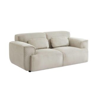 Sweeek Sof&aacute; de pana de 2 plazas, gris beige