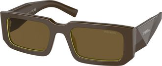Prada Brown Rectangular Mens Sunglasses PR 06YS 15M01T 53