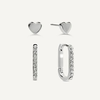 Radley London Alba Place Silver Stone Set Huggie Hoops Silver - RYJ1623S