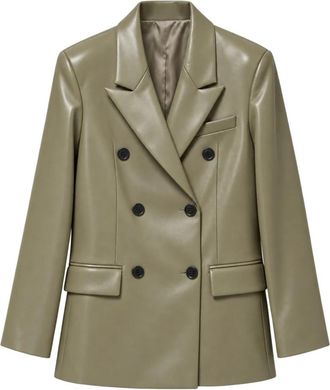 Meimeij Blazer - Dames - Blazers - Groen - S - Leer - Jassen